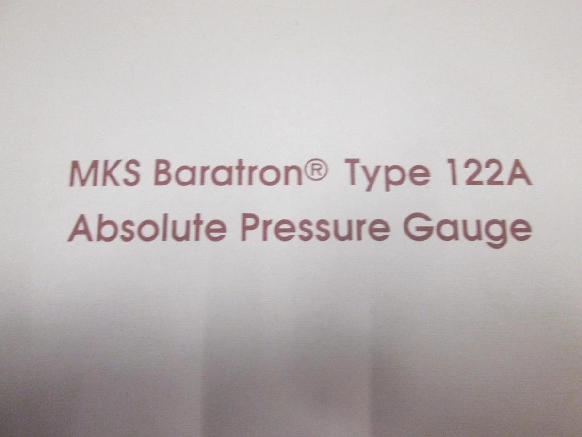 Used MKS, Type 122A Absolute Pressure Gauge Instruction Manual, 110448-P1, Used