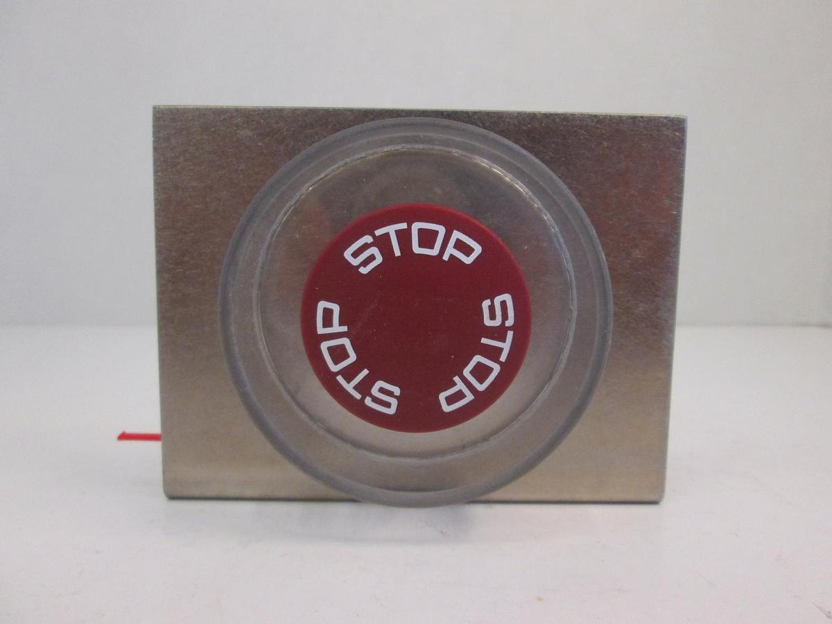 Used EAO Contact Block With Red Stop Button, 704.900.5