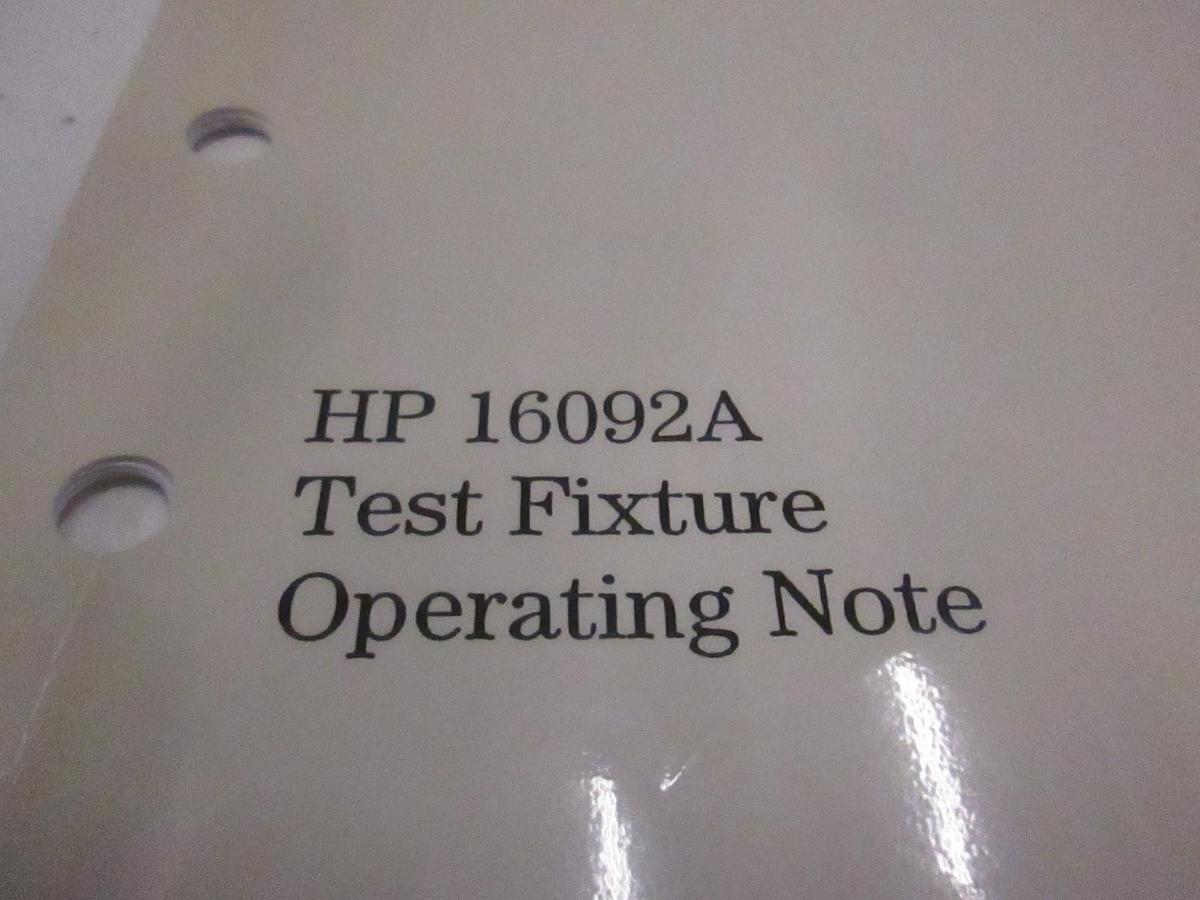 Used HP 16092A Test Fixture Operation Note, Used