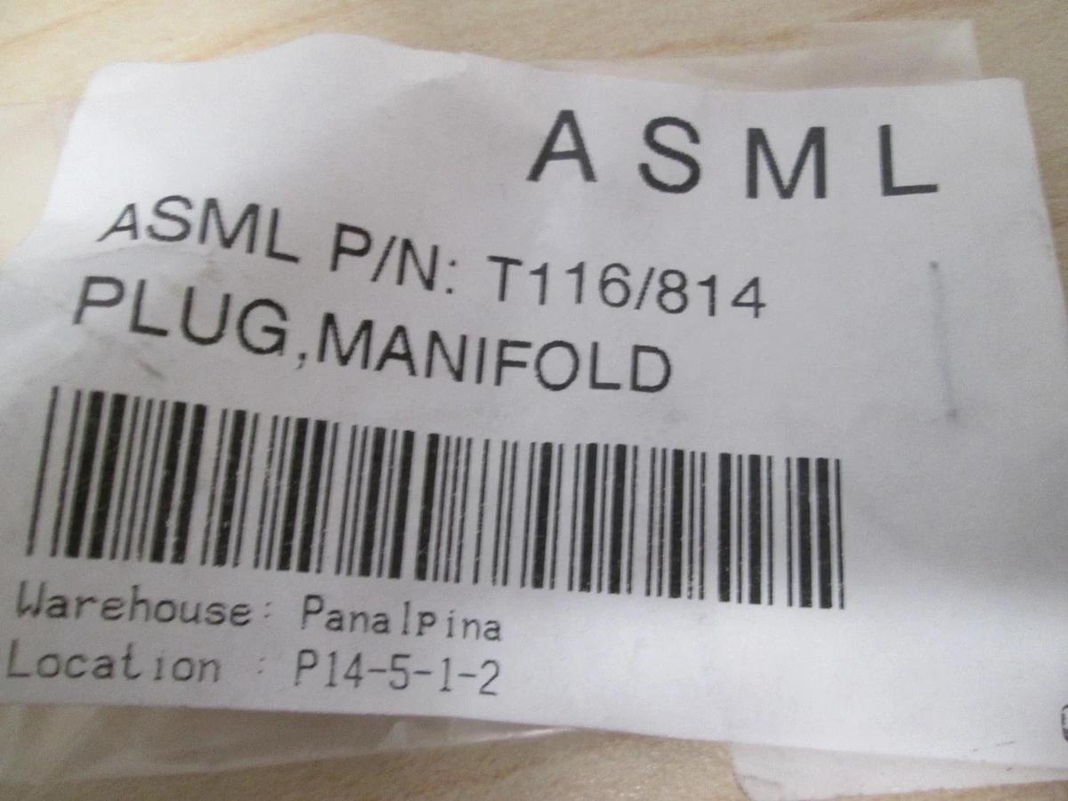 ASML, Plug, Manifold, 116-814, New. Lot of 50
