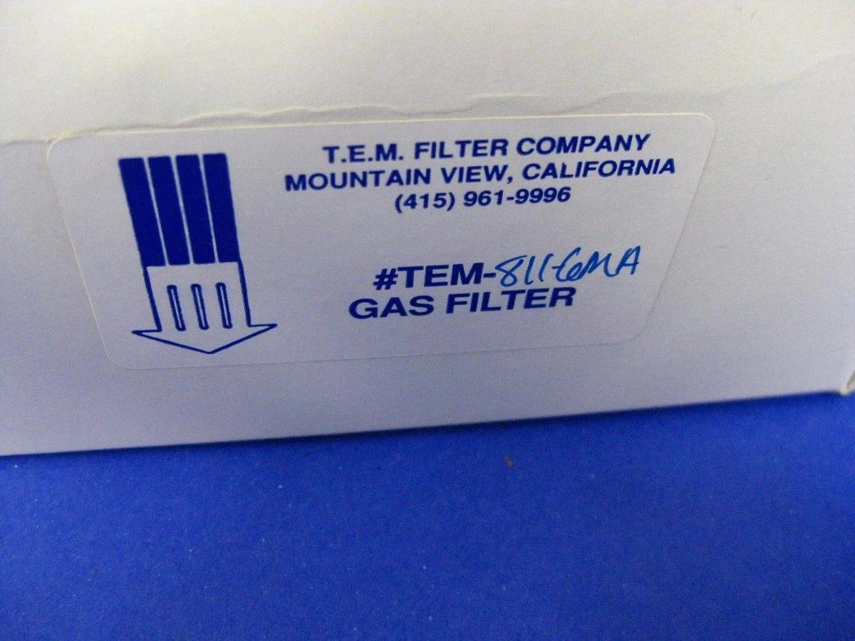 T.E.M. TEM-811-6MA 800 Series Gas Filter, Teflon Membrane, 3/8" Compression, NIB