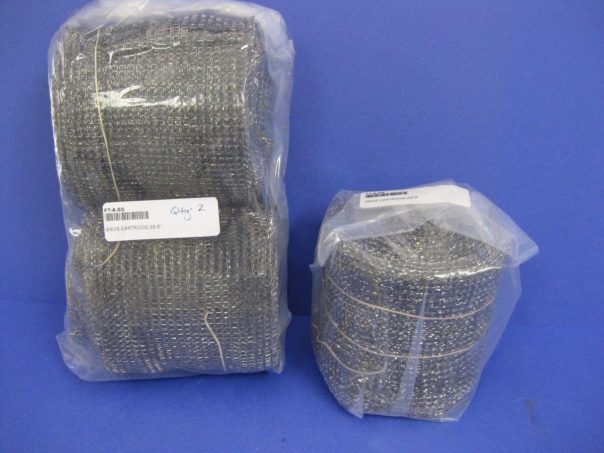 Nor-Cal FT-6-SS, high vacuum New, Stainless Steel 6" Sieve Cartridge
