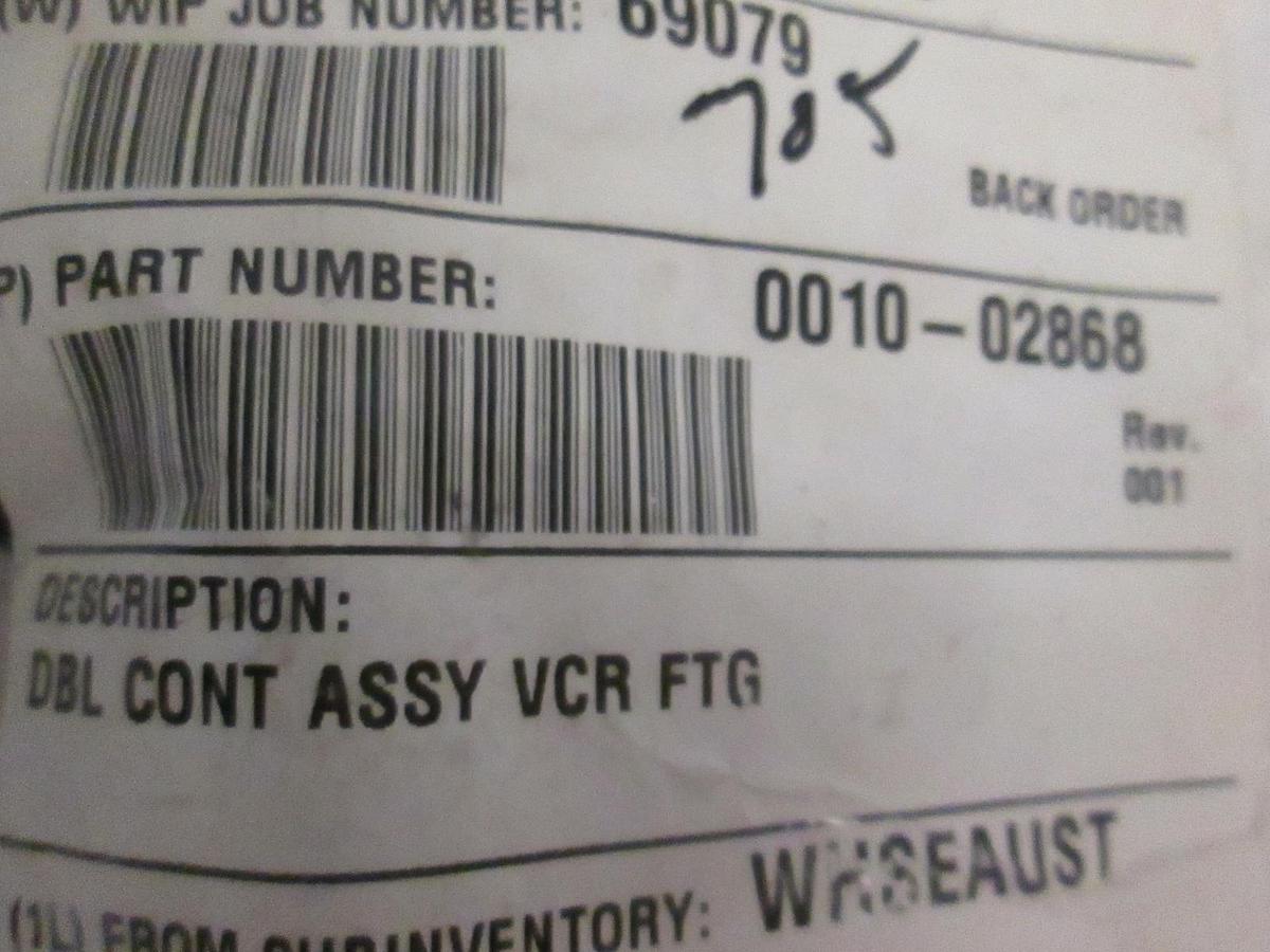 Used AMAT, DBL Cont Assy VCR FTG, 0010-02868, New