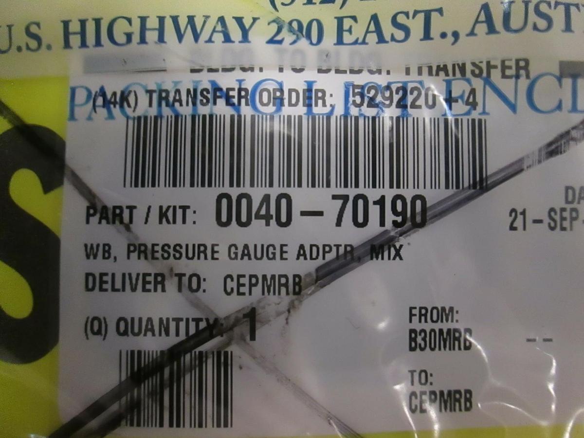 AMAT, WB, PRESSURE GAUGE ADPTR, MIX, 0040-70190, New
