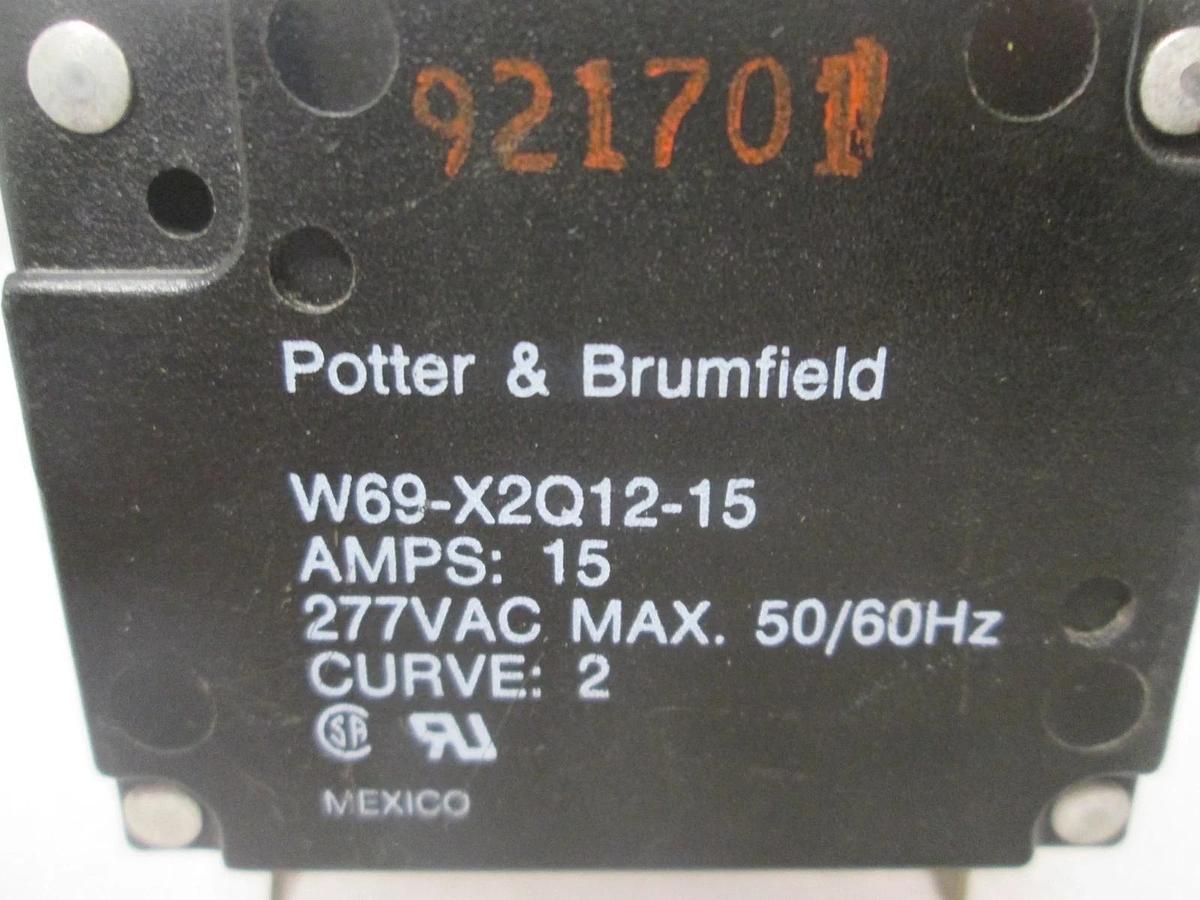 Potter & Brumfield, W69-X2Q12-15, Circuit Breaker, 3 Pole, 15A, 111-7004, New