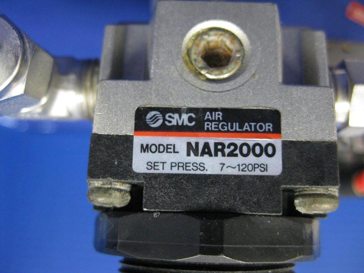 Used SMC 10-VZ110 Valve Assembly w/ 24 Valves, 2 Manifolds, Regulator, Press. Switch