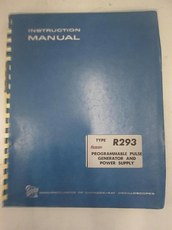 Used Tektronix Type R293 Programmable Pulse Generator, Power Instruction Manual, Used