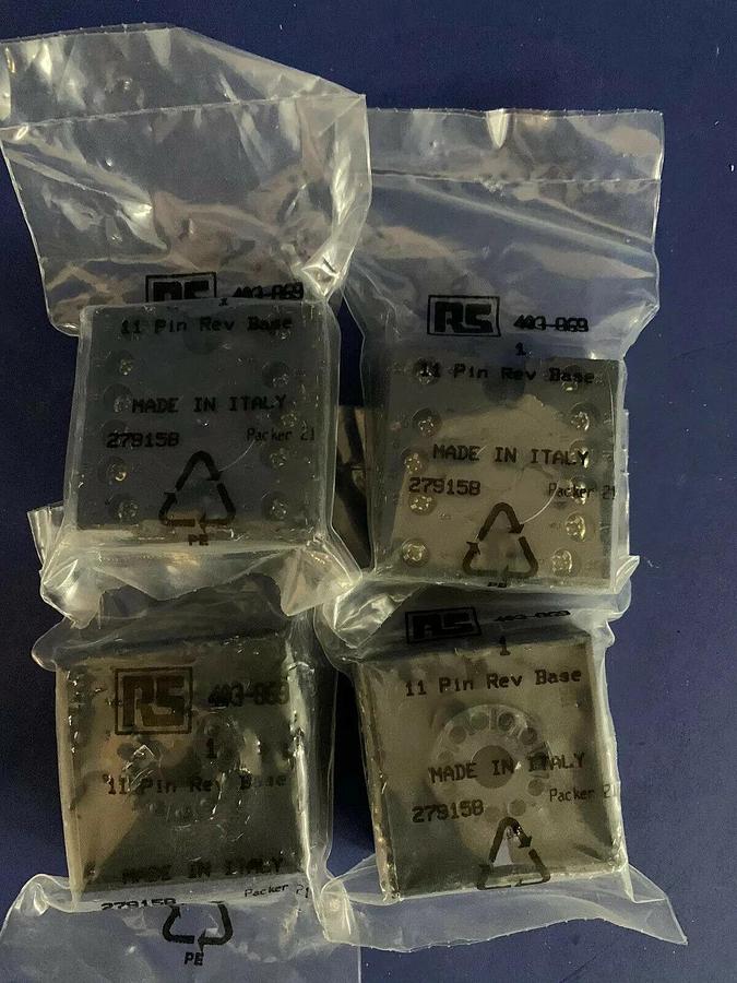 Tempatron RS 403-869 11 Pin Relay Socket Base, Lot of 4, New