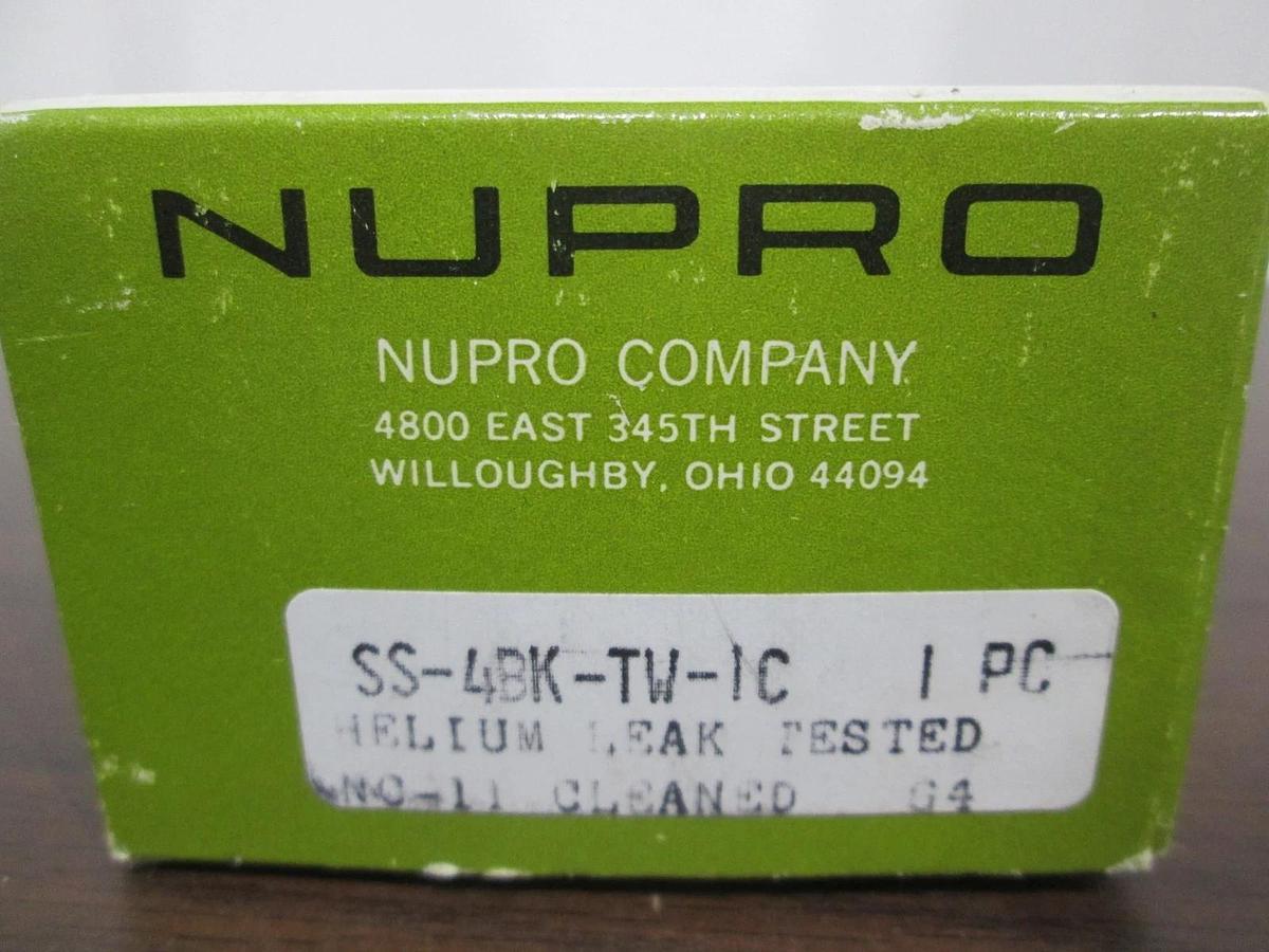 Nupro, SS-4BK-TW-1C, 1/4" Butt End Bellows Sealed Valve, New