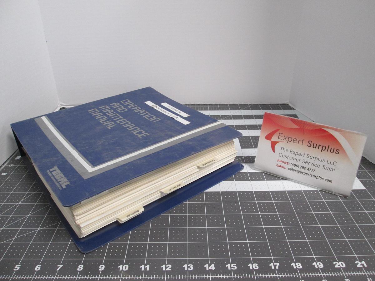 Used TEGAL,903E, Plasma Etcher Operation Maintenance Manual P/N 88-062-001