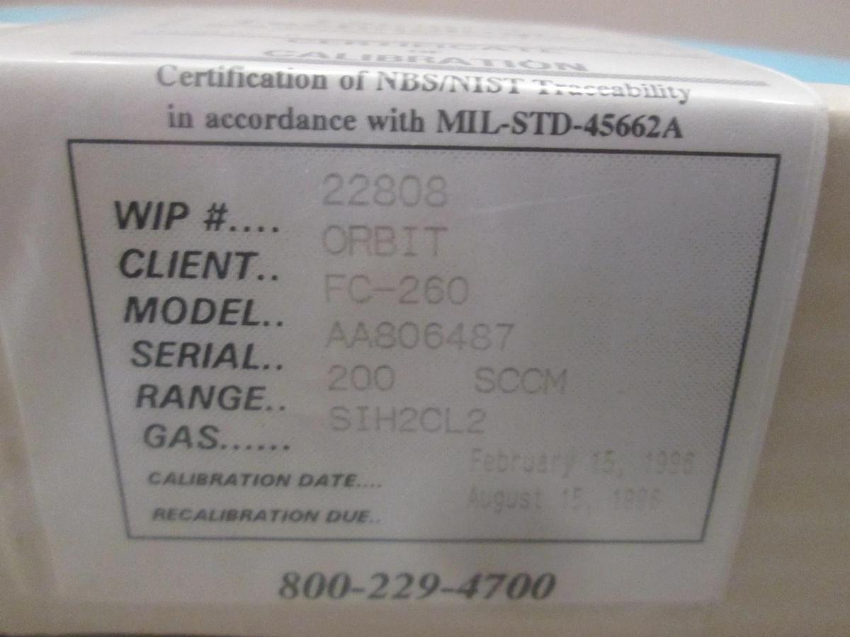 Used Tylan FC-260, Mass Flow Controller MFC, SIH2CL2, 200 SCCM,refurb