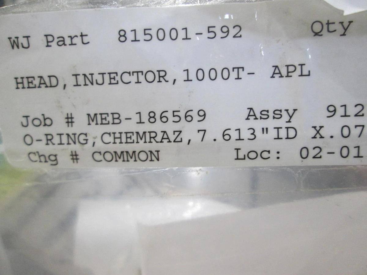 Chemraz, O-Ring, 7.613" ID, CPD 571, New, Lot of 2