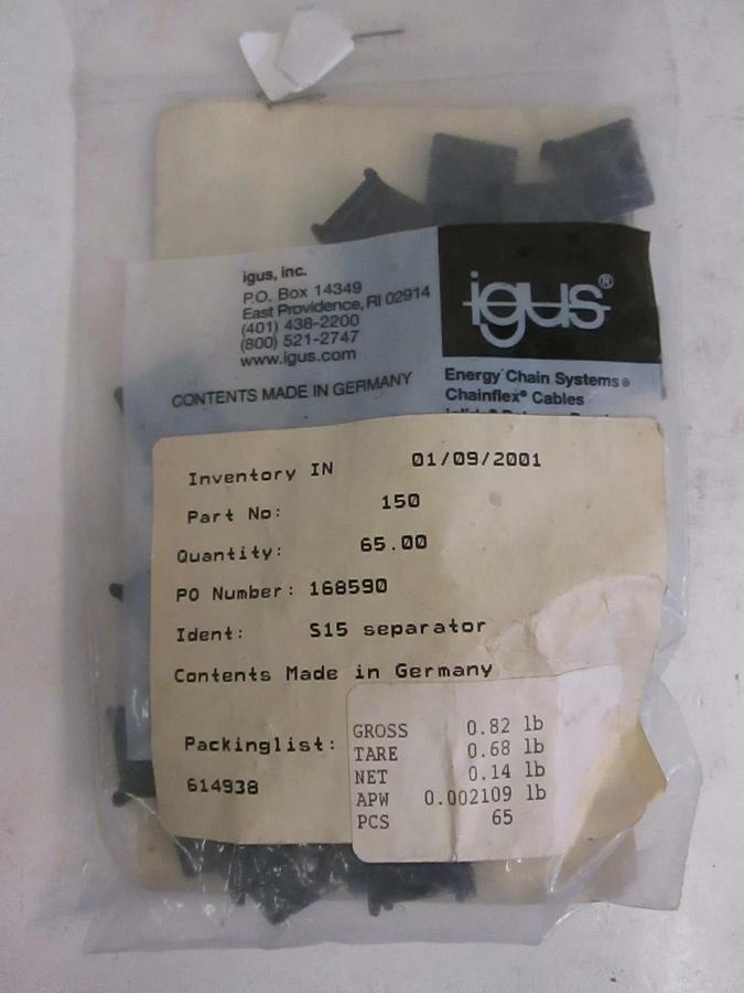 Igus E-Chain Separator, 410482-001, New, Lot of 65