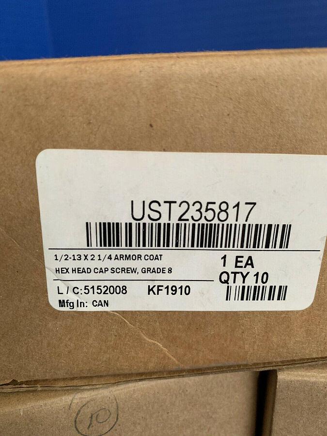 Hex Cap Screw,1/2"-13 x 2-1/4" Armor Coat Steel, UST235817, Lot of 60, New