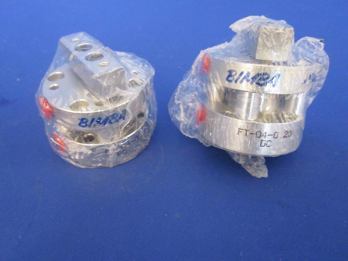 Used Bimba Flat-II Pneumatic Cylinder, FT-04-0.25 and FT-04-0.125, NEW Mixed Lot of 2