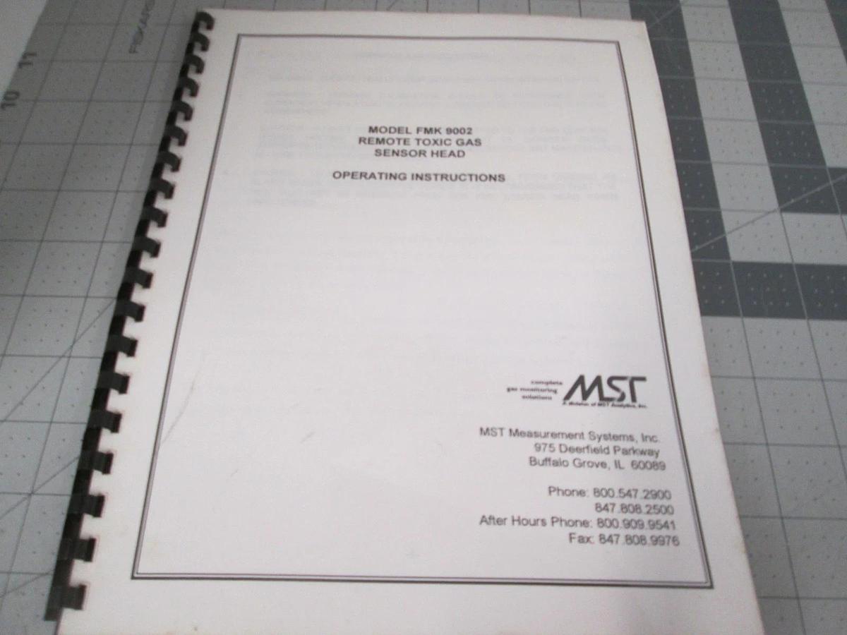MST, FMK 9002, Remote Toxic Gas Sensor w/ ARMI Sensor and Cable w/ Manual, New