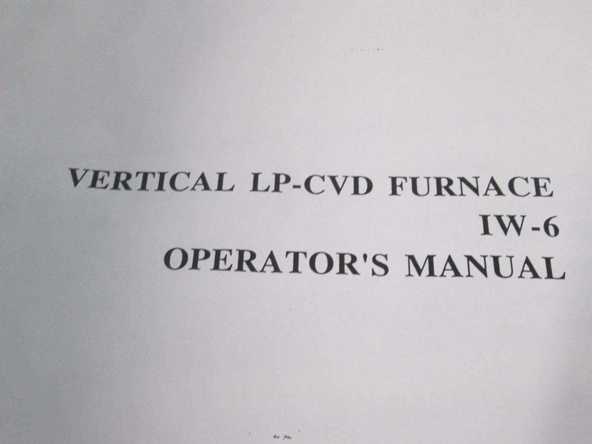 Used TEL Tokyo, IW-6, Operator's Manual, Used