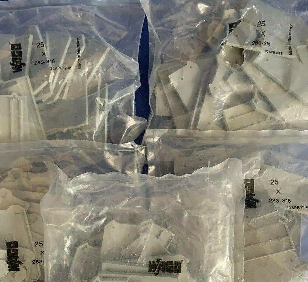 Wago 283-316 Gray End and Intermediate Plate, Lot of 100