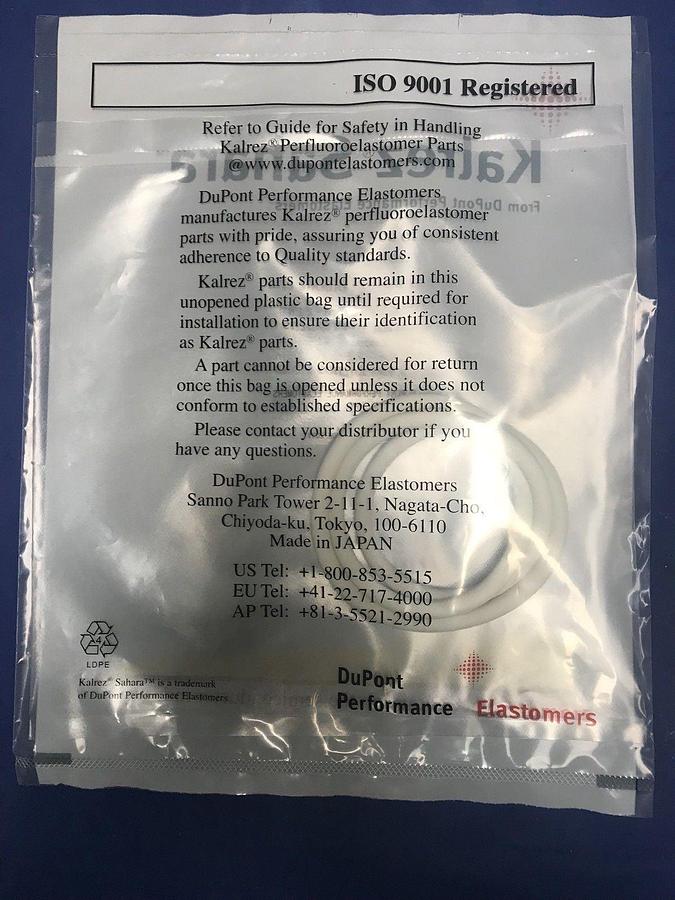 Used Kalrez Sahara O-Ring, AS-568A K# 447, Compound 8475UP, 9" x 0.275", New