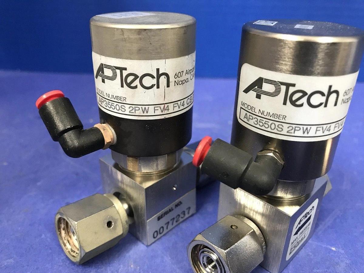 Used Aptech AP3550S 2PW FV4 FV4 CB 009 Bellows Sealed Valve 1/4" FVCR, Lot of 3