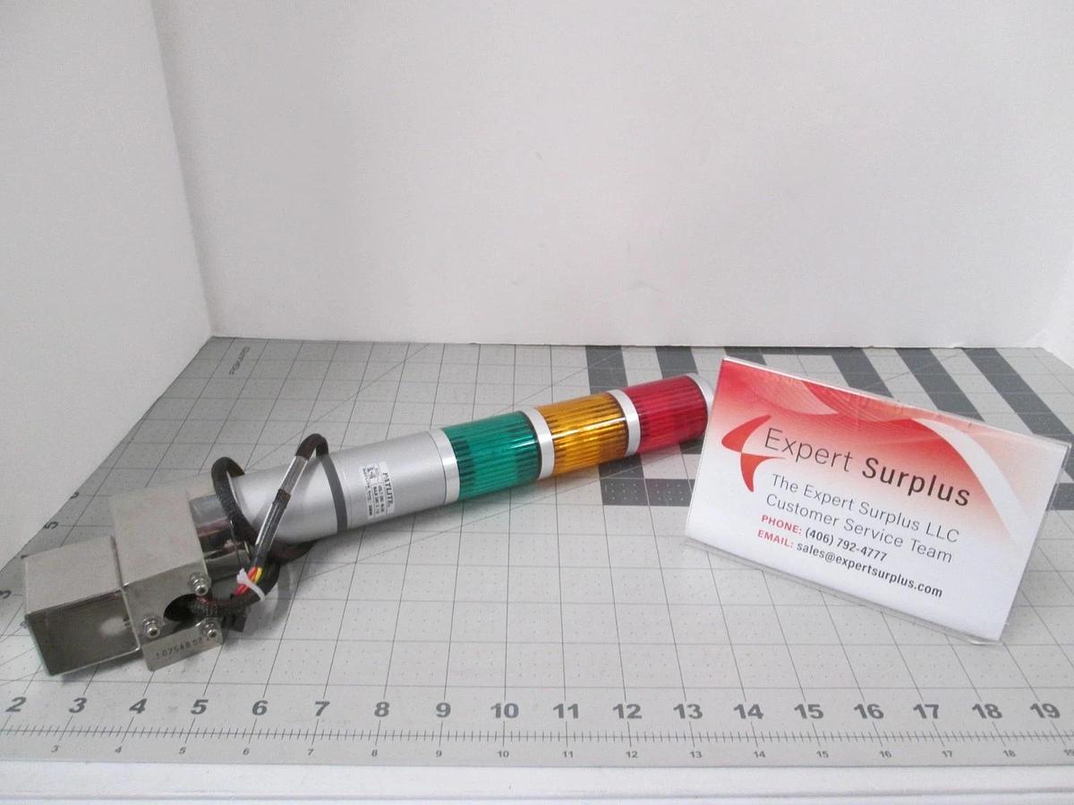 Patlite, SL-VQ, 00804M,Light Signal Tower,R/Y/G, 24V w/ 4 Pin Wire Harness, Used