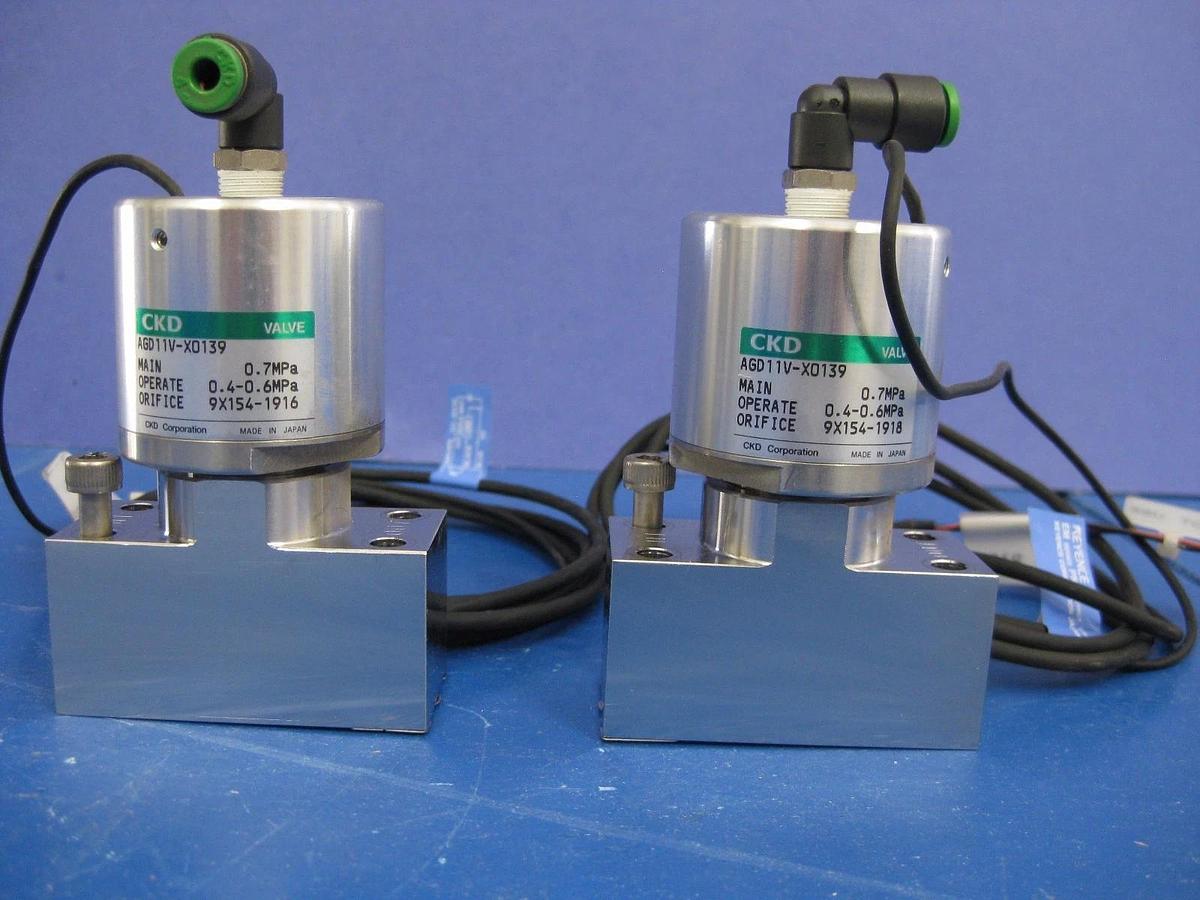 Used CKD AGD11V-X039 Block Valve with Keyence EM-030P Proximity Switch N.C. Lot of 2