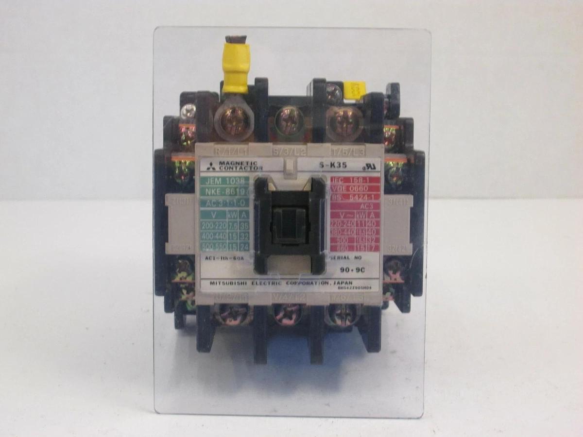 Used Mitsubishi S-K35 Magnetic Contactor, 100VAC Coil, Used