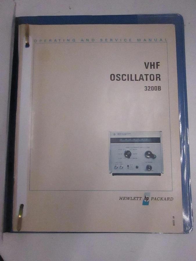 Used HP VHF Oscillator 3200B Operating and Service Manual, Used