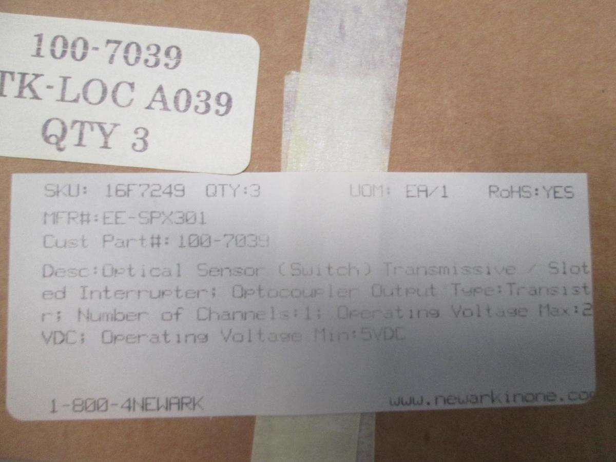 Used Omron, EE-SPX301, Optical Sensor Switch, 100-7039, New, Lot of 3