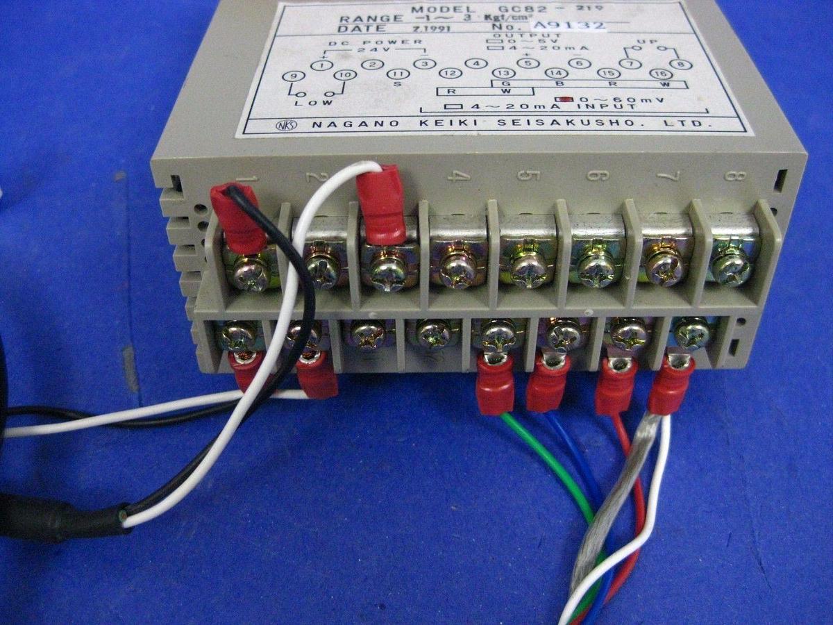 Used NAGANO KEIKI GC82-219 Digital Indicator, 24 VDC, -1 - 3 Kgf/cm2, 0-60mV