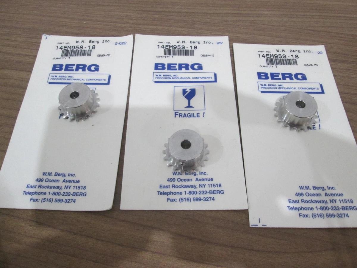 Berg, 14EM95S-18, Timing Pulley, New, Lot of 3