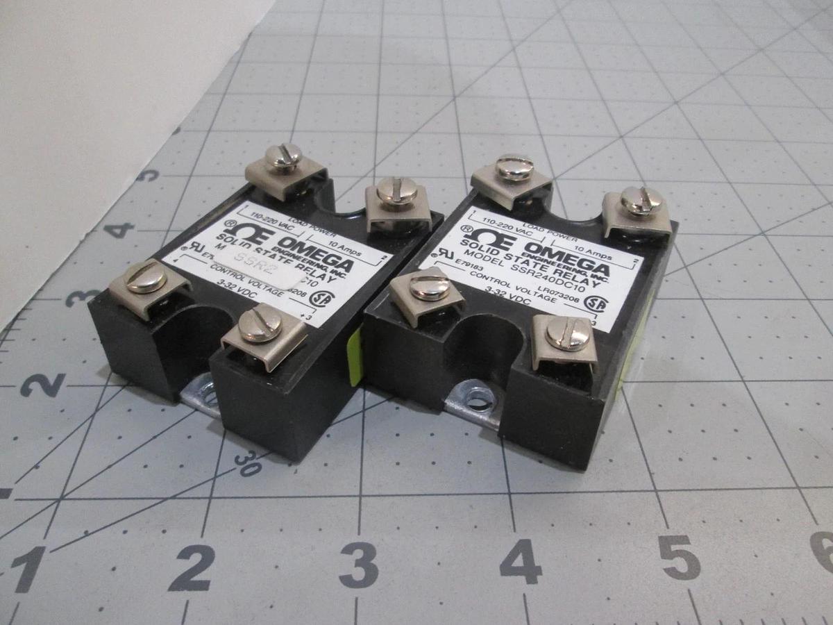 Used Omega, Model SSR240DC10, Solid State Relay, Used, Lot of 2