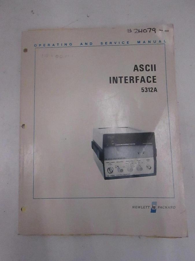 Used HP ASCII Interface 5312A Operating and Service Manual, Used