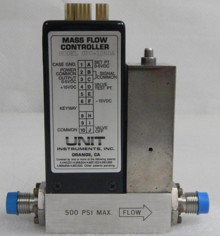 Used Unit UFC-1260A, Mass Flow Controller, Gas- SiH4, Range- 500 SCCM, 1/4" M I/O VCR
