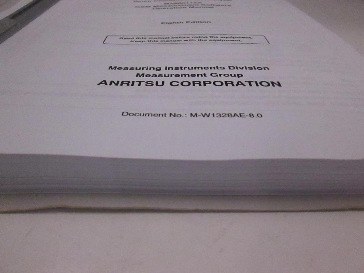 Used Anritsu MX880115A GSM Measurement Software Operation Manual, Eighth Edition, Use