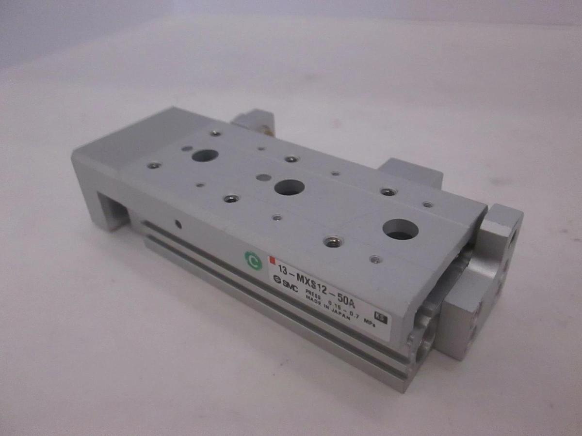 Used SMC, 13-MXS12-50A, Pneumatic Guide Slide Cylinder, Used