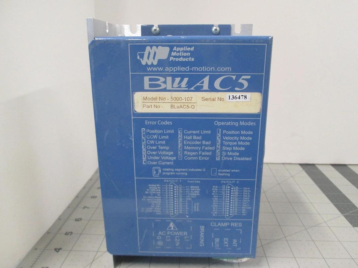 Used Applied Motion Products, 5000-107, BluAC5, Servo Driver, Used
