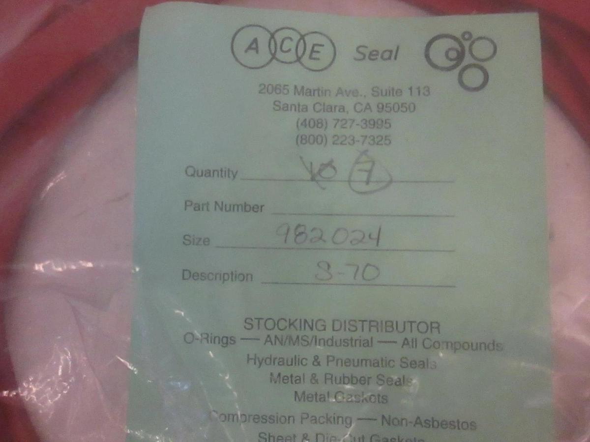 Ace Seal 982024 O-Rings, S-70, New, Lot of 7