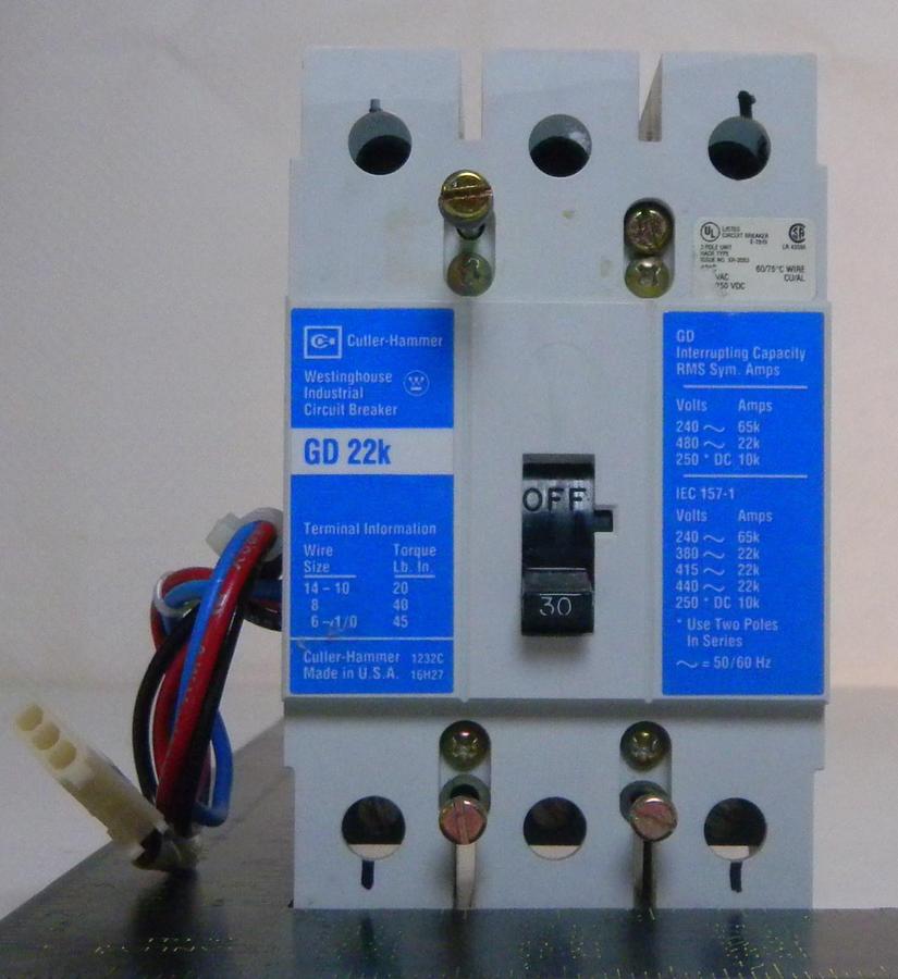 Used Cutler Hammer GD 22K Circuit Breaker 30A