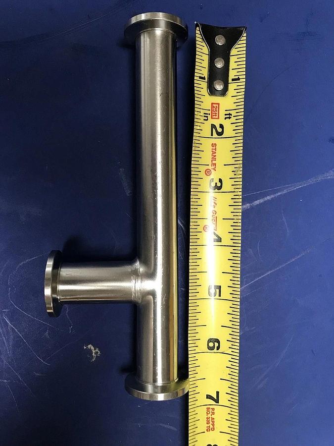 Stainless Steel Vacuum Pipe Weldment, Tee w/ NW16 Flanges