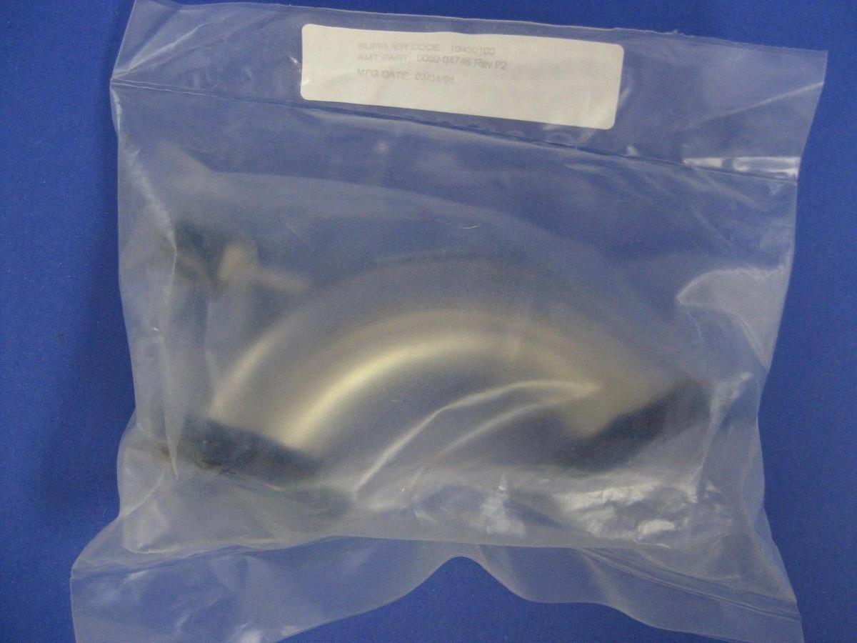 AMAT Vacuum Tube Weldment, 135° Elbow w/ Leak Check Port NW40 Flange, New