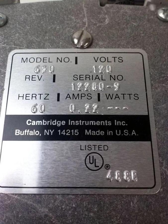 Used Cambridge Instruments 650 Illuminator Transformer 120V .22A, Used