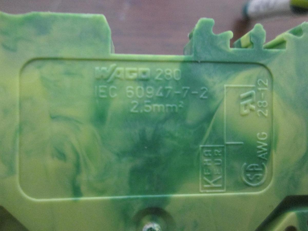 Used Wago 280, IEC 60947-7-2, 2.5mm, Terminal Block, Used, Lot of 10