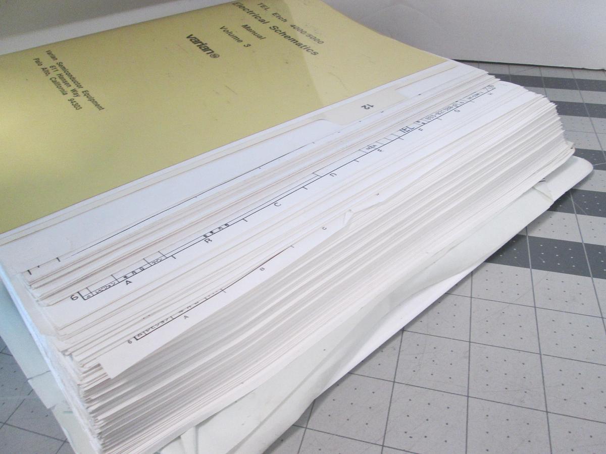 Used Varian, TEL Etch 4000/5000, Electrical Schematics Manual, Volume 3, Used