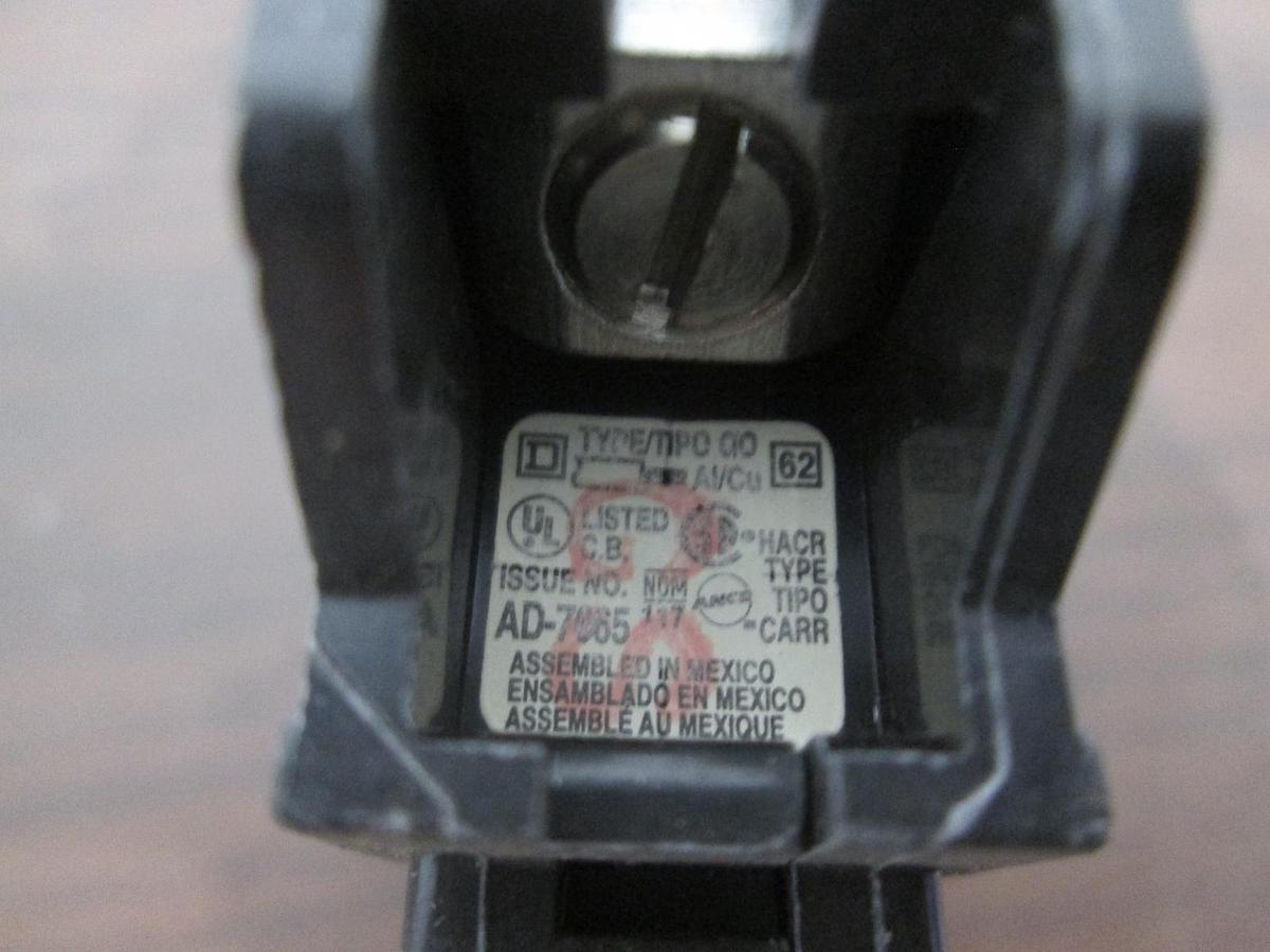 Used Square D, Type HACR, AD-7665, Single Pole Circuit Breaker, 50A, Used