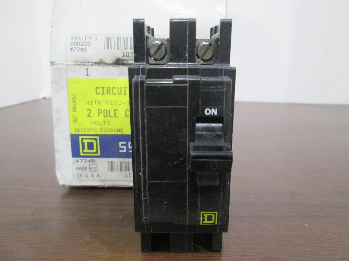 Square D, QOU210, 2 Pole, 10A, Circuit Breaker, New