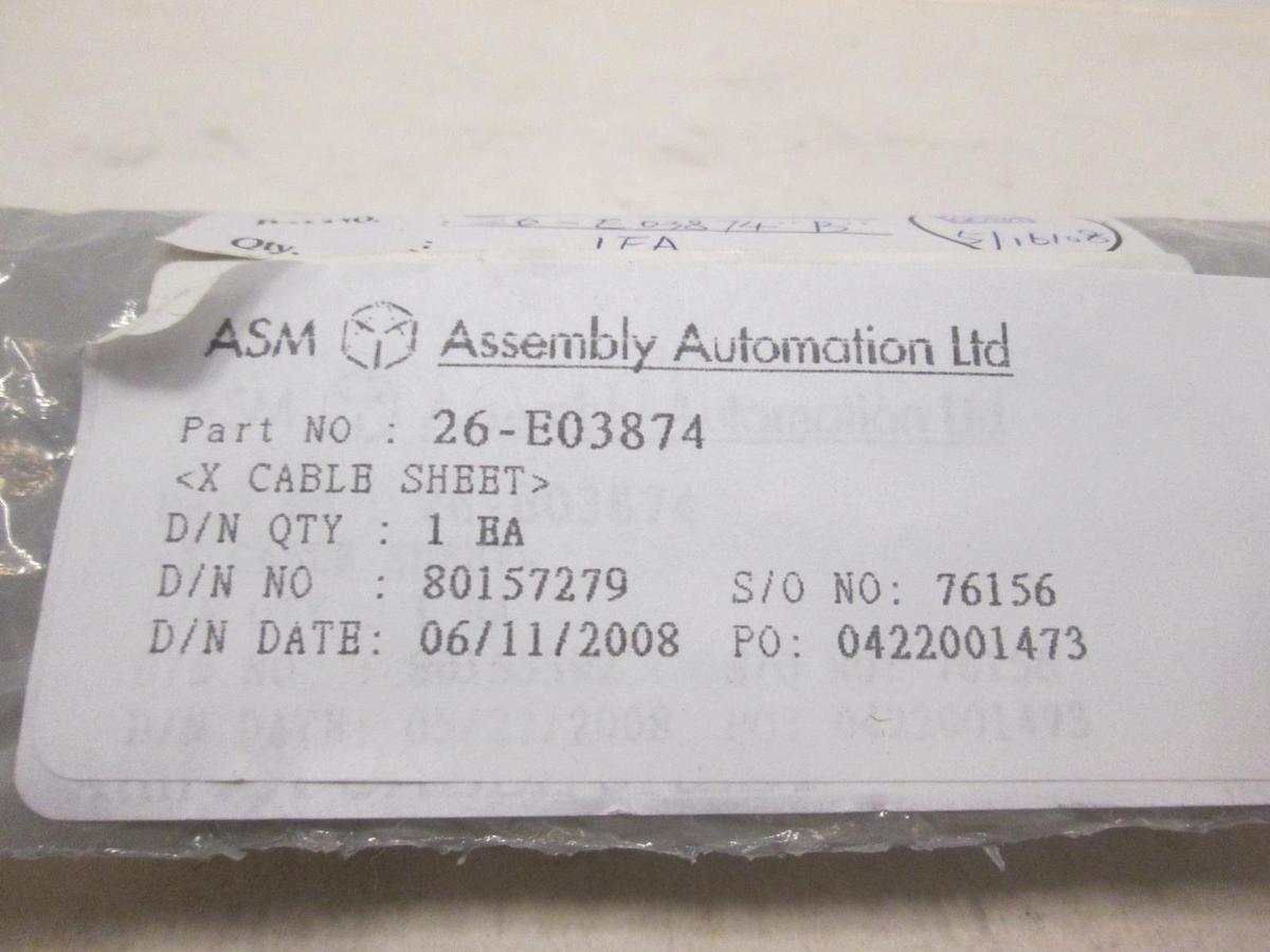 Used ASM, X Cable Sheet, 26-E03874, New