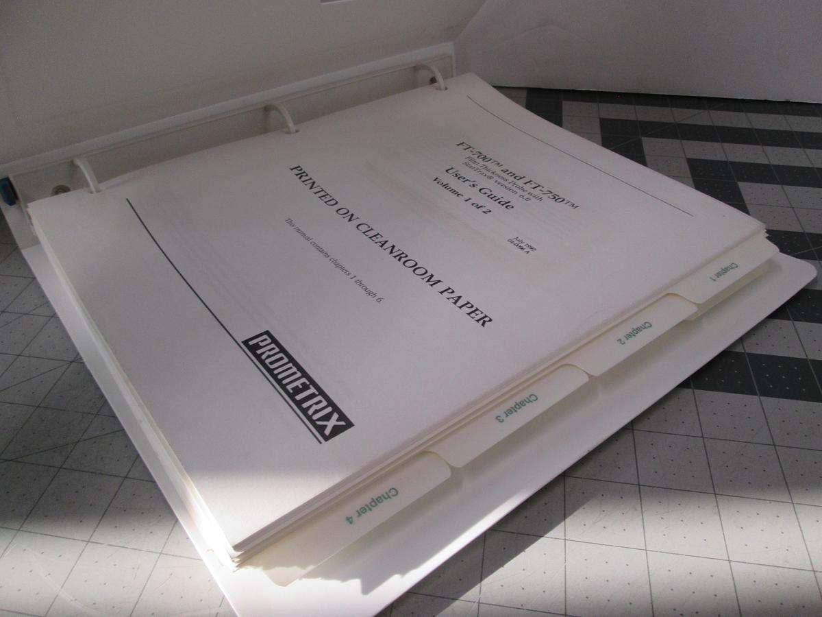 Used Tencore, FT-700 and FT-750, Film Thickness Probe User's Guide, Volume 1, Used, Used