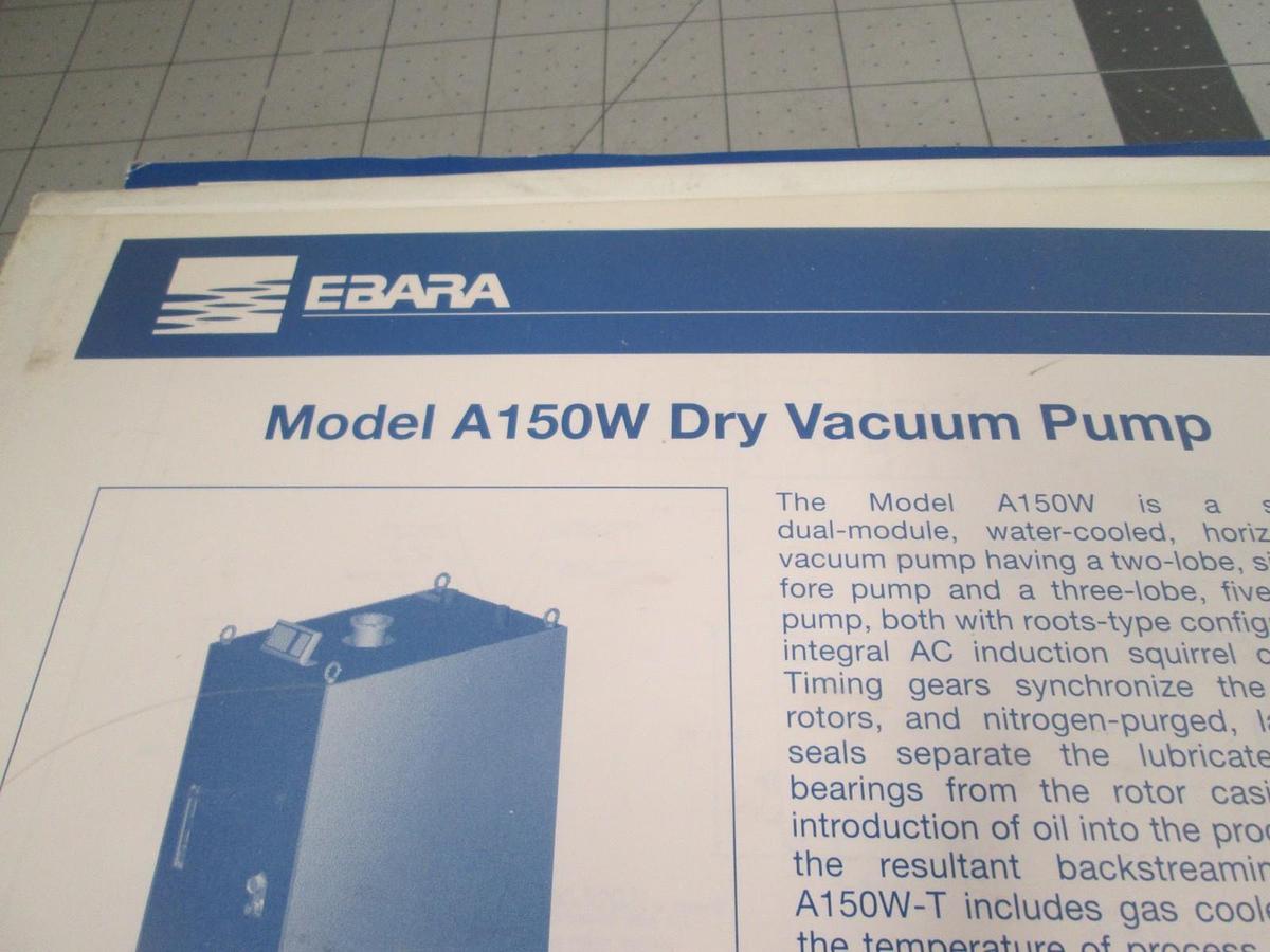 Used Ebara, Model A150W, Dry Vacuum Pump Manual, Used