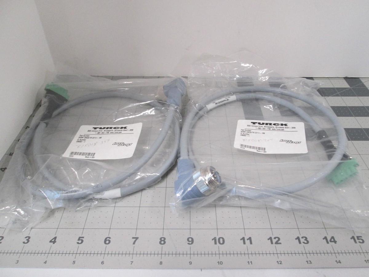 Turck, RKM CBC5/TR 5711-1M, Cordset Connector Cable, New, Lot of 2